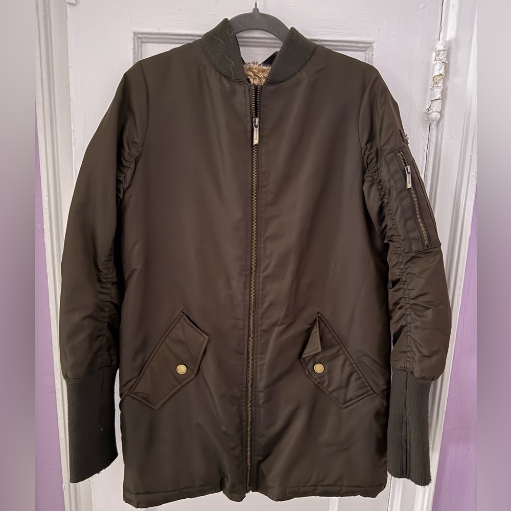 BCBGMaxAzria Olive Bomber Jacket